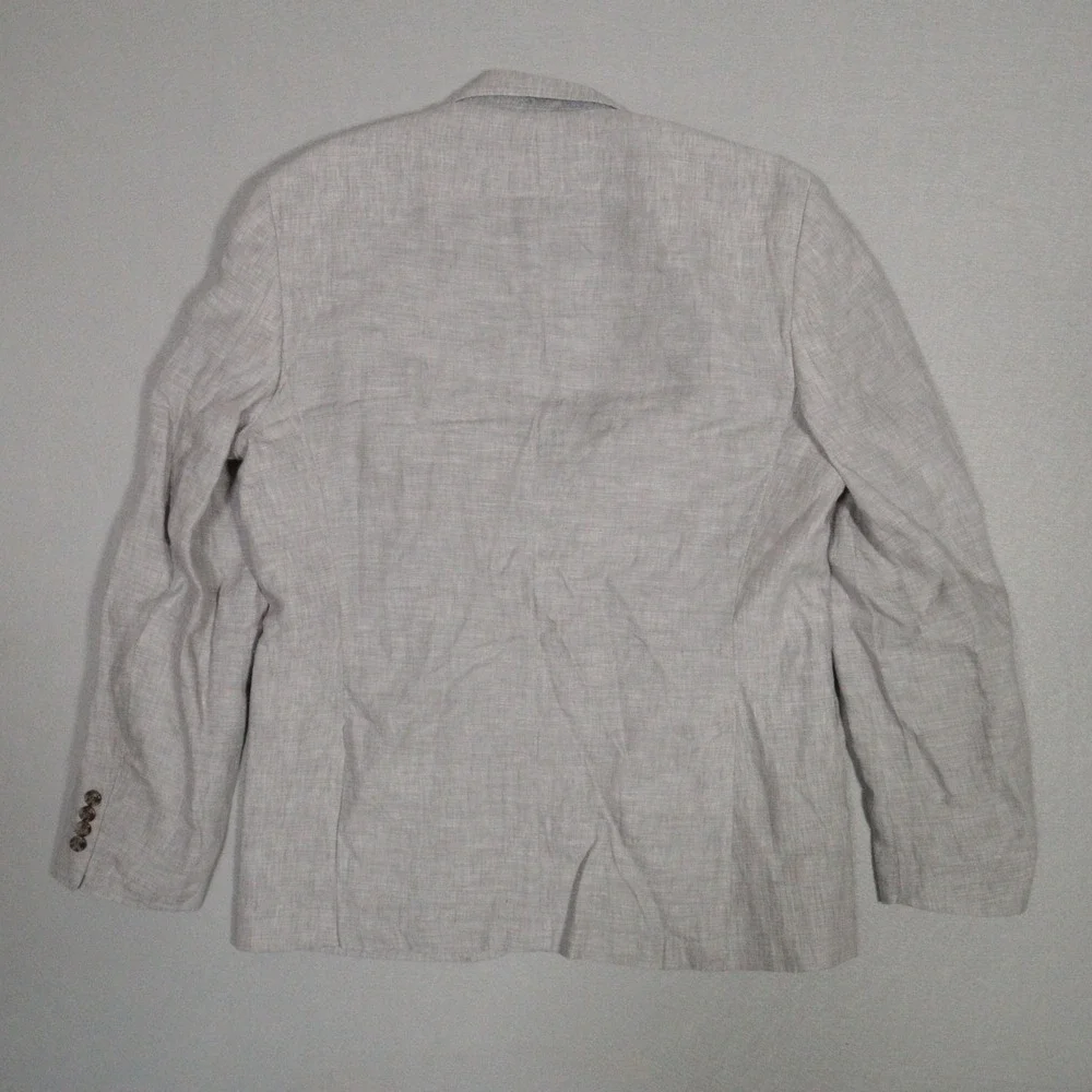 Club Room Blazer Sport Coat Luxury Lightweight Breathable Grey Linen L 42-44R